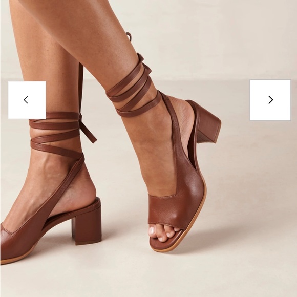 SOLD ALOHAS Block Heel Leather Sandals - Lille Dark Tan - Women’s Size EU39/US8 - Picture 8 of 13